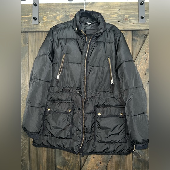 J Crew Black Puffer Jacket Size L - Picture 1 of 8